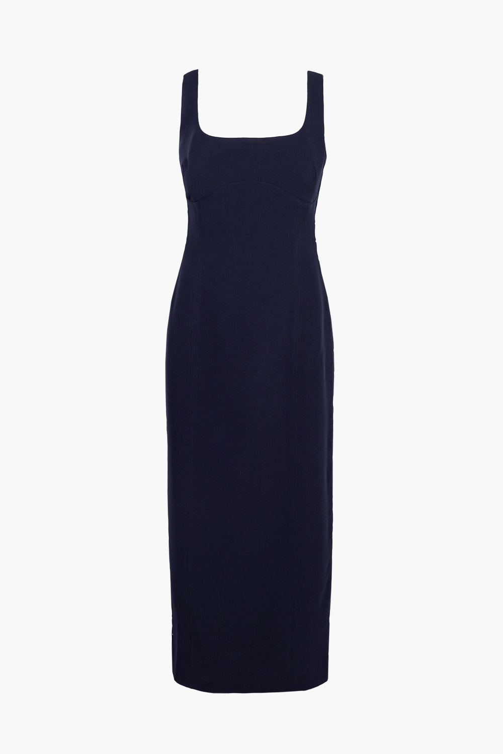 Navy blue bodycon midi wedding guest dress and graduation dress no model